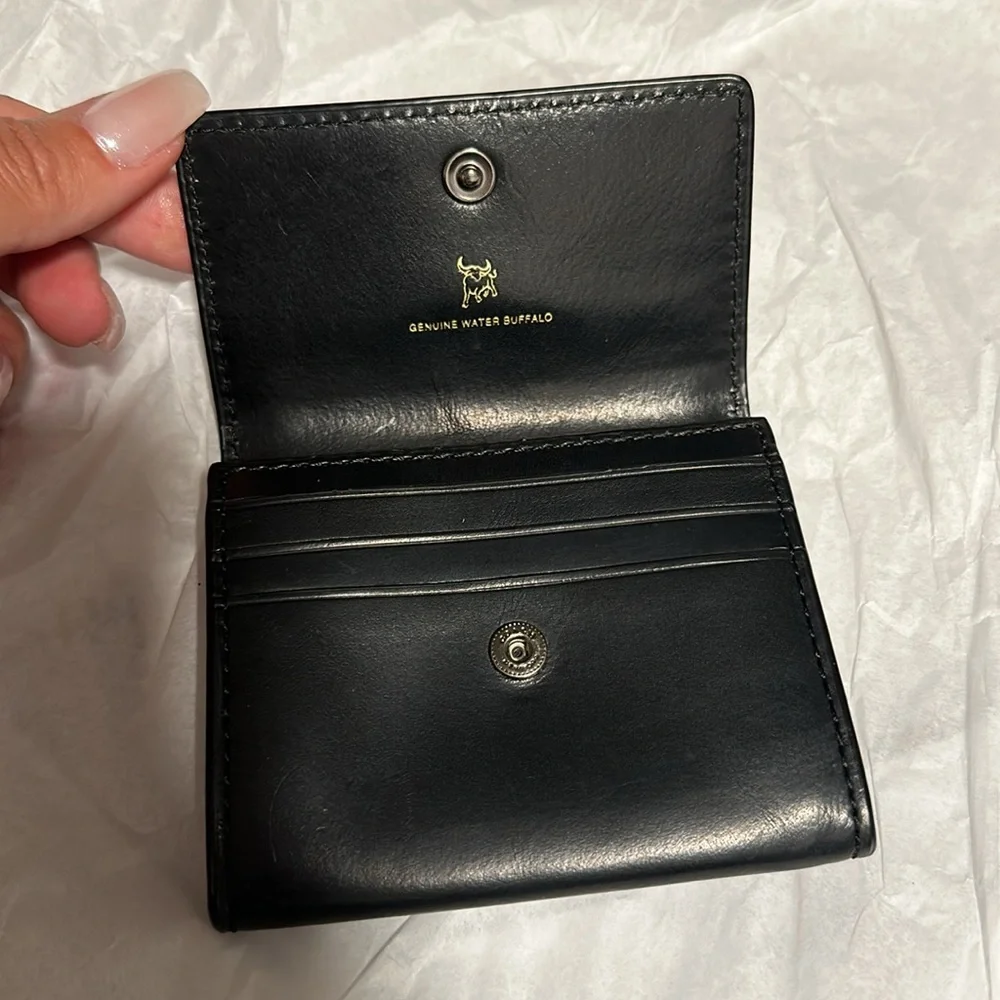 🤑SOLD🤑 Authentic Coach Genuine Water Buffalo black card holder/change purse - Picture 3 of 6